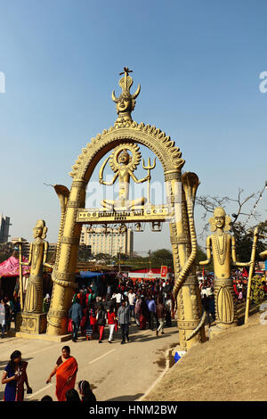 L'un de l'entrée du public artistique Surajkund foire artisanale à Surajkund, Faridabad, Inde. Banque D'Images
