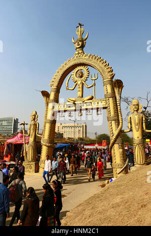 L'un de l'entrée du public artistique Surajkund foire artisanale à Surajkund, Faridabad, Inde. Banque D'Images