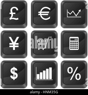 Boutons d'ordinateur finance isolé sur un fond blanc. Vector illustration. Illustration de Vecteur