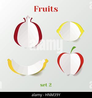Ensemble de fruits - papiers de création d'icônes Illustration de Vecteur