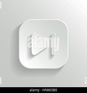 Media player - vector icône bouton app blanc avec ombre Illustration de Vecteur