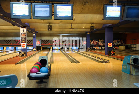 Bowling, Plaza mayor, Malaga, Espagne. Banque D'Images