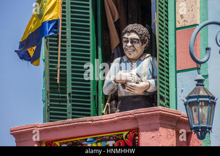 Statue de Diego Maradona à la Boca à Buenos Aires, Argentine Banque D'Images