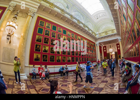 ST. PETERSBURG, Russie - le 12 juillet 2016 : Galerie militaire de 1812 dans le Musée de l'Ermitage Banque D'Images