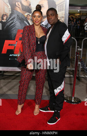 Westwood, Californie, USA. Feb 13, 2017. Tracy Morgan, Megan Wollover. ''Fist Fight'' Los Angeles Premiere tenue au Regency Village Theatre. Credit : F. Sadou/AdMedia/ZUMA/Alamy Fil Live News Banque D'Images