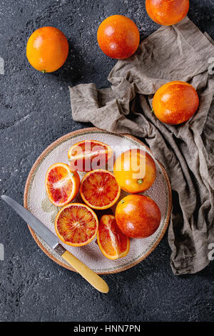 Fruits oranges sanguines de Sicile Banque D'Images