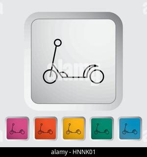 Enfant Scooter fine ligne télévision vector icon set connexes pour des applications web et mobiles. Il peut être utilisé comme - pictogramme, icône, élément infographique. Vector Illustration de Vecteur