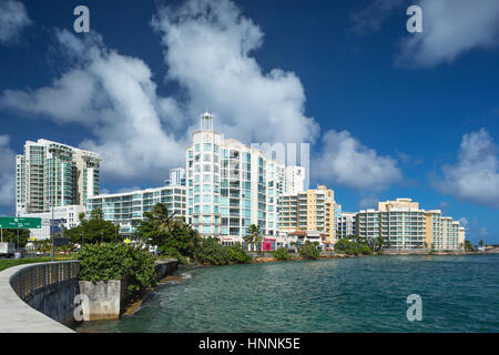 EL BOQUERON SKYLINE CARIBE SAN JUAN PUERTO RICO Banque D'Images
