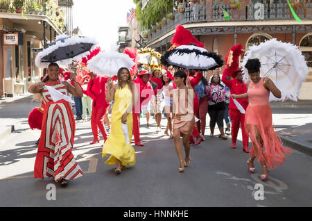 Voyage filles 2017 Universal Pictures film avec de gauche à droite : Queen Latifah, Regina Hall, Jada Pinkett Smith, Tiffany Haddish Banque D'Images