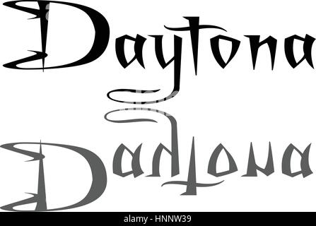 Daytona signe texte illustration sur fond blanc Illustration de Vecteur