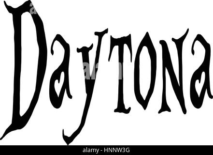 Daytona signe texte illustration sur fond blanc Illustration de Vecteur