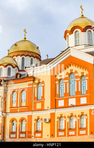 Nouvelle Athos,l'Abkhazie. Monastère de Saint Simon le Cananéen. Le monastère d'homme monastère orthodoxe. Banque D'Images