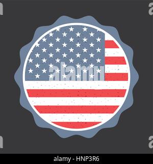 Seal stamp avec usa drapeau du pays sur fond noir. design coloré. vector illustration Illustration de Vecteur