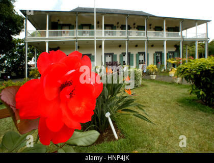 Maison jardin, maison, fleurs et fleurs, jardin botanique à Pampelmousse est l'un des plus riches jardins tropicaux de la terre, MUS, Maurit Banque D'Images