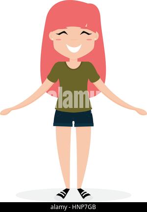 Happy young girl Illustration de Vecteur