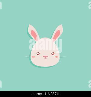 Visage de lapin de dessin animé Illustration de Vecteur