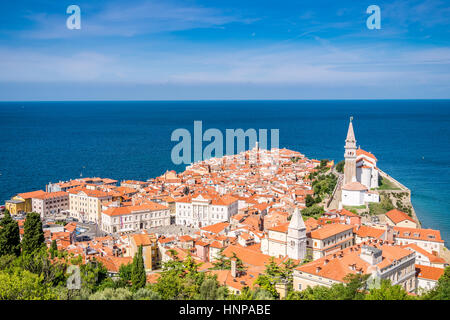 Plus de Piran, Slovénie Mer Adriatique Banque D'Images