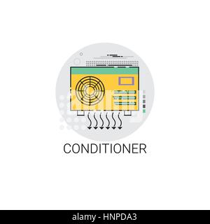 Chambre ménage climatiseur chauffage Icon Illustration de Vecteur
