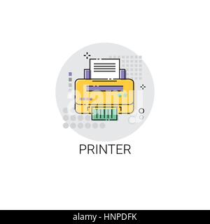 Icône de l'appareil moderne de l'imprimante de bureau Illustration de Vecteur