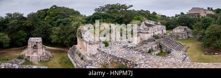 Ek Balam, ville maya vue panoramique, Yucatan, Mexique Banque D'Images