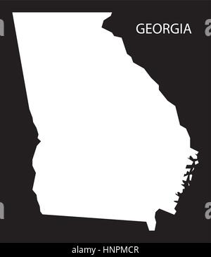 Georgia USA Map silhouette inversé noir Illustration de Vecteur