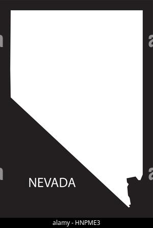 Nevada USA Map silhouette inversé noir Illustration de Vecteur