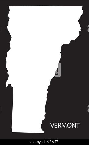 New York USA Map silhouette inversé noir Illustration de Vecteur