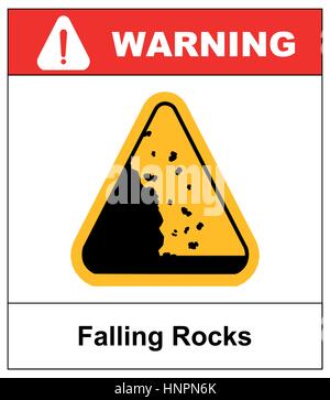 Les chutes de pierres avertissement avertissement stciker pour l'extérieur et les routes Vector isymbol Illustration de Vecteur