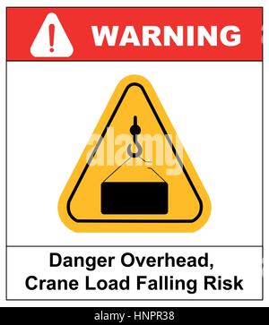 Charge les frais généraux de danger sign. Bannière d'avertissement, silhouette vecteur symbole en triangle jaune isolé sur blanc. Illustration de Vecteur