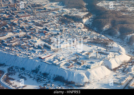 Tobolsk, région de Tioumen, en Russie en hiver, vue du dessus Banque D'Images