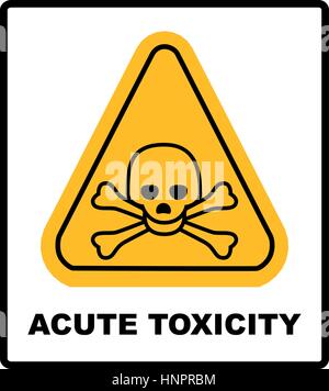 Pictogramme de danger, symbole de danger de toxicité aiguë. Bannière de vecteur pour l'industriel. Triangle jaune isolé sur blanc avec texte. Illustration de Vecteur