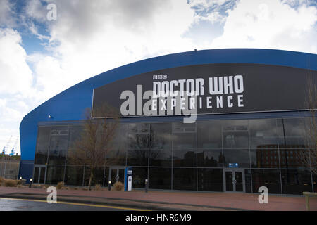 Une vue générale de la BBC Doctor Who Expérience dans la construction de la baie de Cardiff, Pays de Galles, Royaume-Uni. Banque D'Images