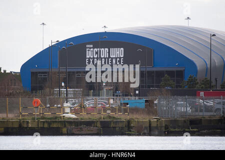 Une vue générale de la BBC Doctor Who Expérience dans la construction de la baie de Cardiff, Pays de Galles, Royaume-Uni. Banque D'Images