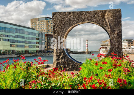 Août 2016, la ville de Malmö (Suède) y compris un phare, HDR-technique Banque D'Images