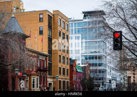 Les entreprises sur la 6ème rue dans le quartier chinois, à Washington, DC. Banque D'Images