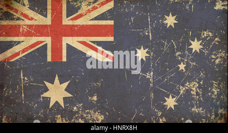 Illustration d'un rusty, grunge, âgés de drapeau australien. Banque D'Images