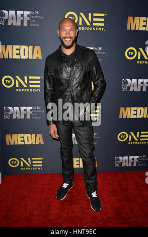 LOS ANGELES, CA- 15 février : Stephen Bishop à la première du film "support" à la Pan African Film Festival chez Cinemark Baldwin Hills à Los Angeles, Californie le 15 février 2017. Credit : Koi Sojer/Snap'N U Photos/MediaPunch Banque D'Images