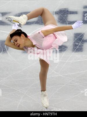 Kailani Craine de l'Australie est en concurrence pour les dames Programme court au cours de Championnat des quatre continents de patinage artistique de l'événement de test pour les Jeux Olympiques d'hiver de PyeongChang 2018 à Gangneung Ice Arena le 16 février 2017 à Gangneung, en Corée du Sud. L'événement se déroule un an avant le début de la 2018 Jeux Olympiques d'hiver de PyeongChang. (Jeon Han/Koreanet Planetpix via) Banque D'Images