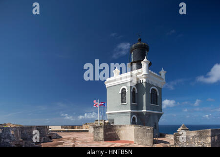 Leuchtturm Castillo San Felipe del Morro VIEILLE VILLE SAN JUAN PUERTO RICO Banque D'Images