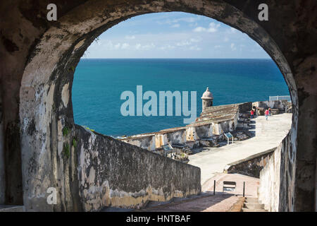 ARCHWAY Castillo San Felipe del Morro VIEILLE VILLE SAN JUAN PUERTO RICO Banque D'Images