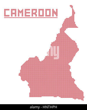 Un point Carte Cameroun isolé sur fond blanc Banque D'Images
