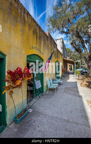 Cholokka Boulevard à Micanopy à Alachua Comté. La Floride, antiquités auto-proclamé capitale. Nommé en l'honneur d'un chef indien Seminole et s'installe à Banque D'Images