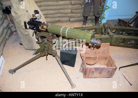 Mitrailleuse historique Vickers utilisée dans WW1 et WW2 exposée Banque D'Images