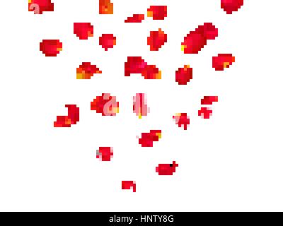 Résumé fond avec des pétales de rose rose. Vector illustration isolé sur un arrière-plan. Illustration de Vecteur