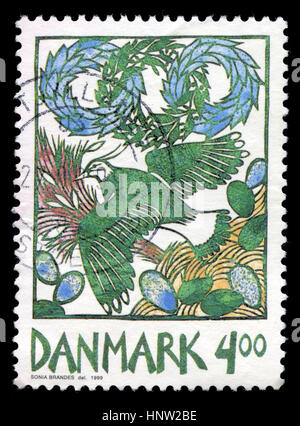 Timbre Cachet du Danemark au printemps série émise en 1999 Banque D'Images