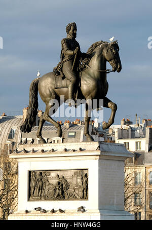 Statue équestre du roi Henri IV, Pont Neuf, Paris, France Banque D'Images