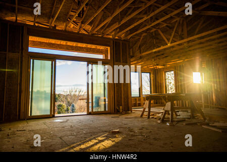 Chambre avec vue panoramique en construction Banque D'Images