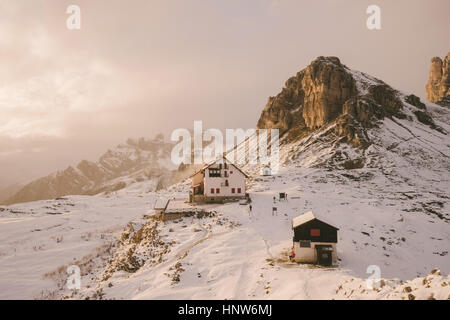 Tre Cime di Lavaredo, Tyrol du Sud, cols alpins, Italie Banque D'Images