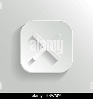 Icône Annuler - vector app blanc bouton avec ombre Illustration de Vecteur
