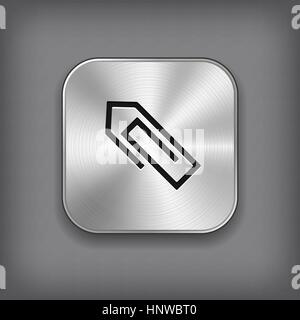 Le trombone - vector metal bouton app avec ombre Illustration de Vecteur